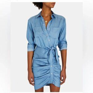 Veronica Beard Sierra Asymmetrical Snap‎ Front Dress Waist Tie Lyocell Size 10